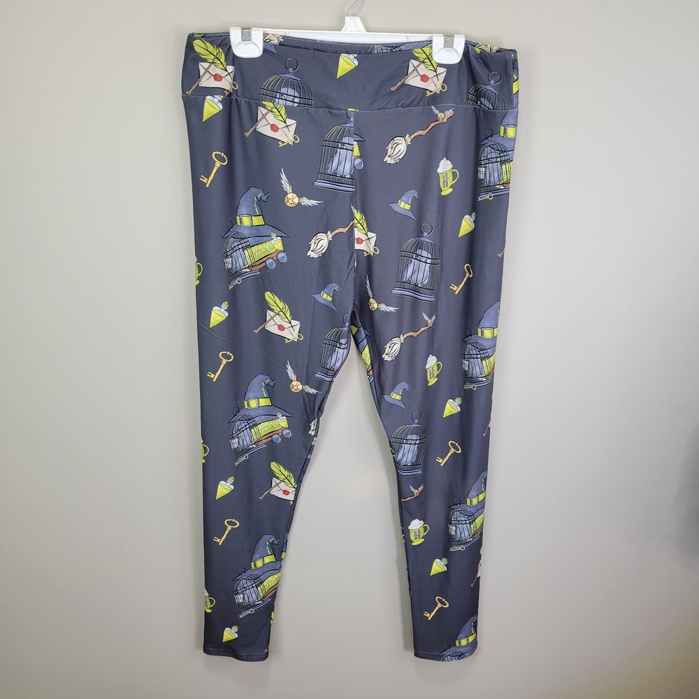 Dren Designs Hocus Pocus‎ Polyester Spandex Ankle Leggings Extended Plus Size